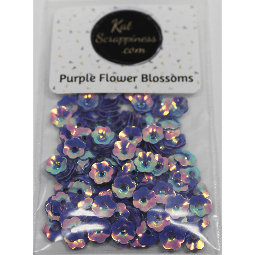 6mm Purple Flower Blossom Sequins Shaker Card Fillers - Kat Scrappiness