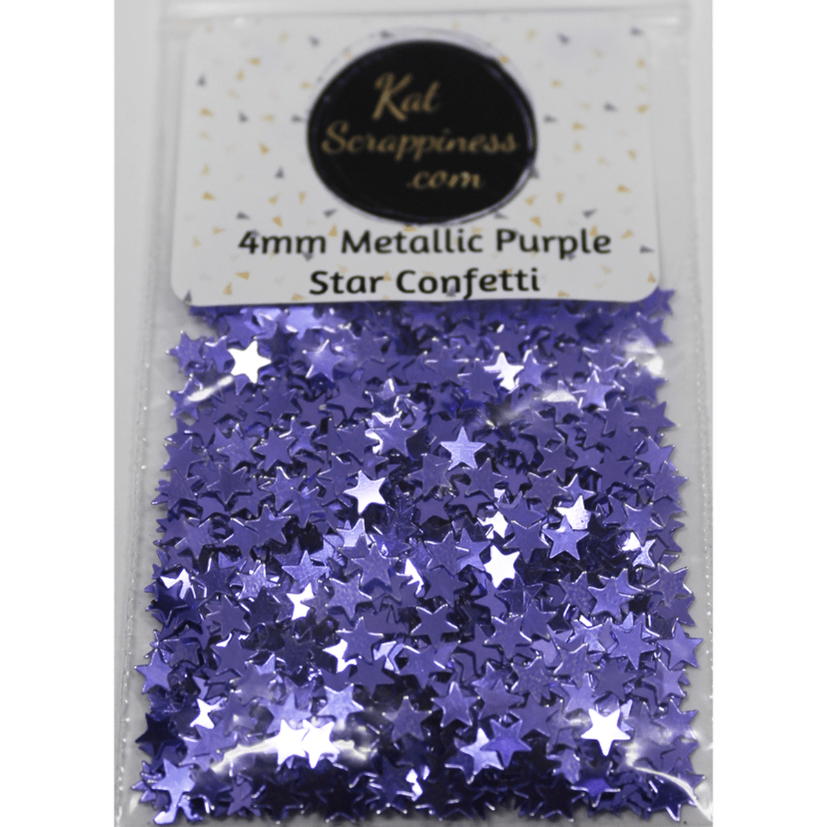 4mm Metallic Purple Solid Star Confetti - Kat Scrappiness