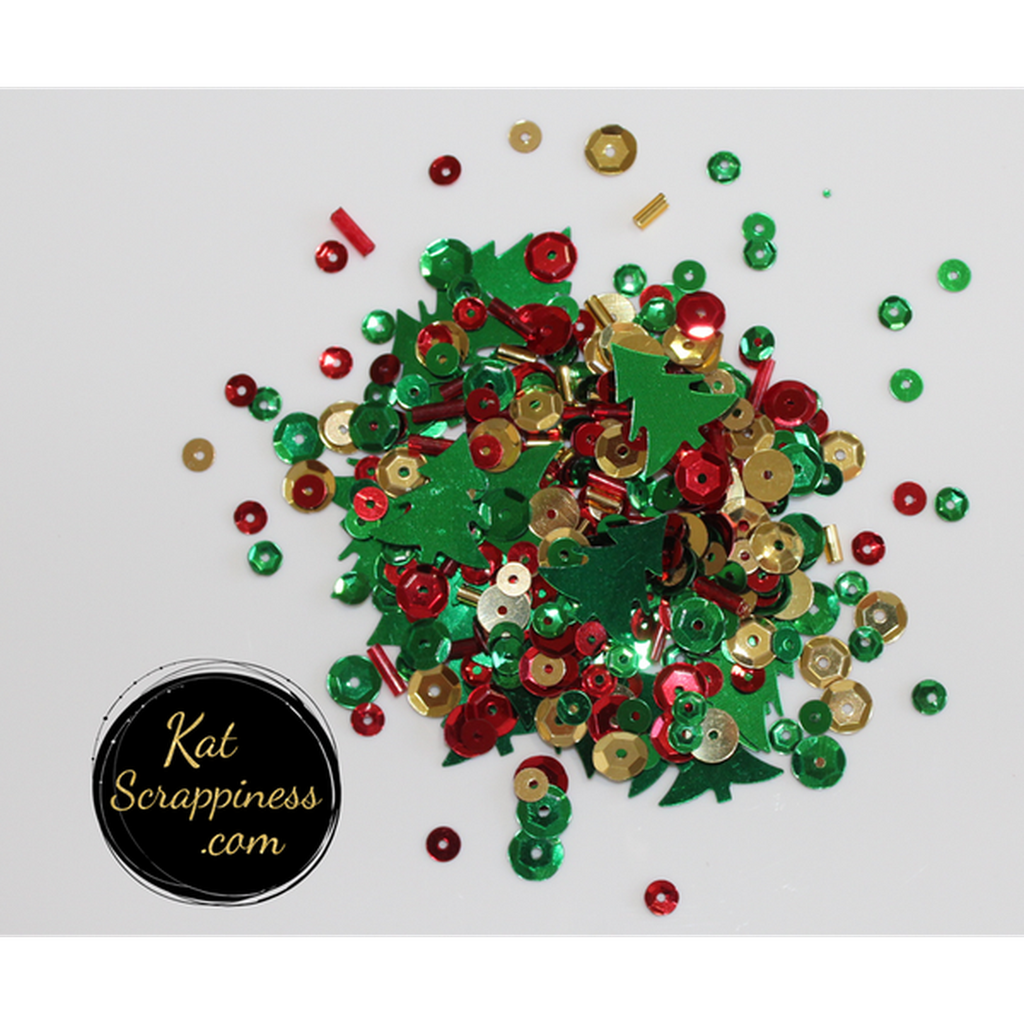 O' Christmas Tree Sequin Mix - Christmas Sequin Mix - Kat Scrappiness