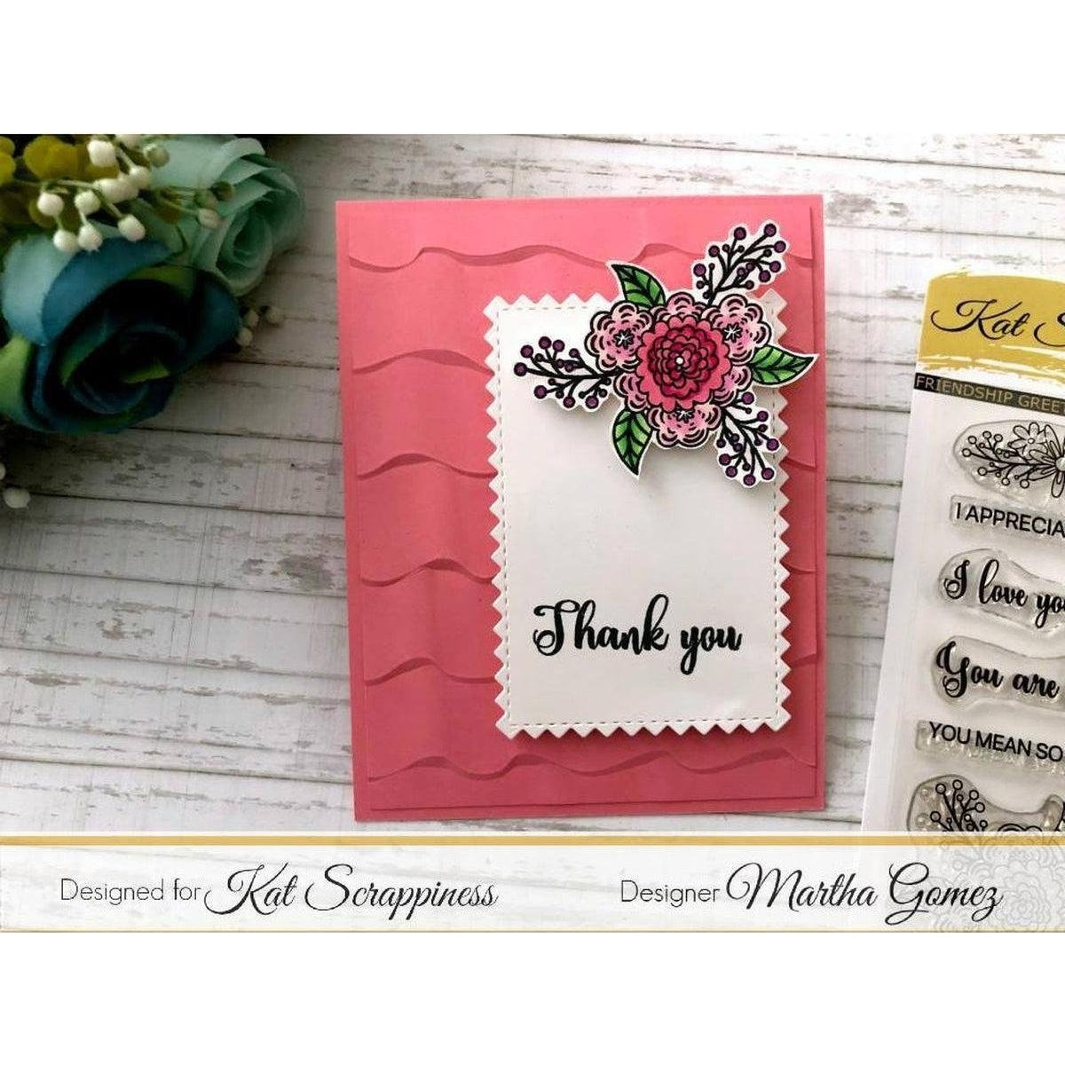 "Friendship Greetings" Stamp Set by Kat Scrappiness - Kat Scrappiness