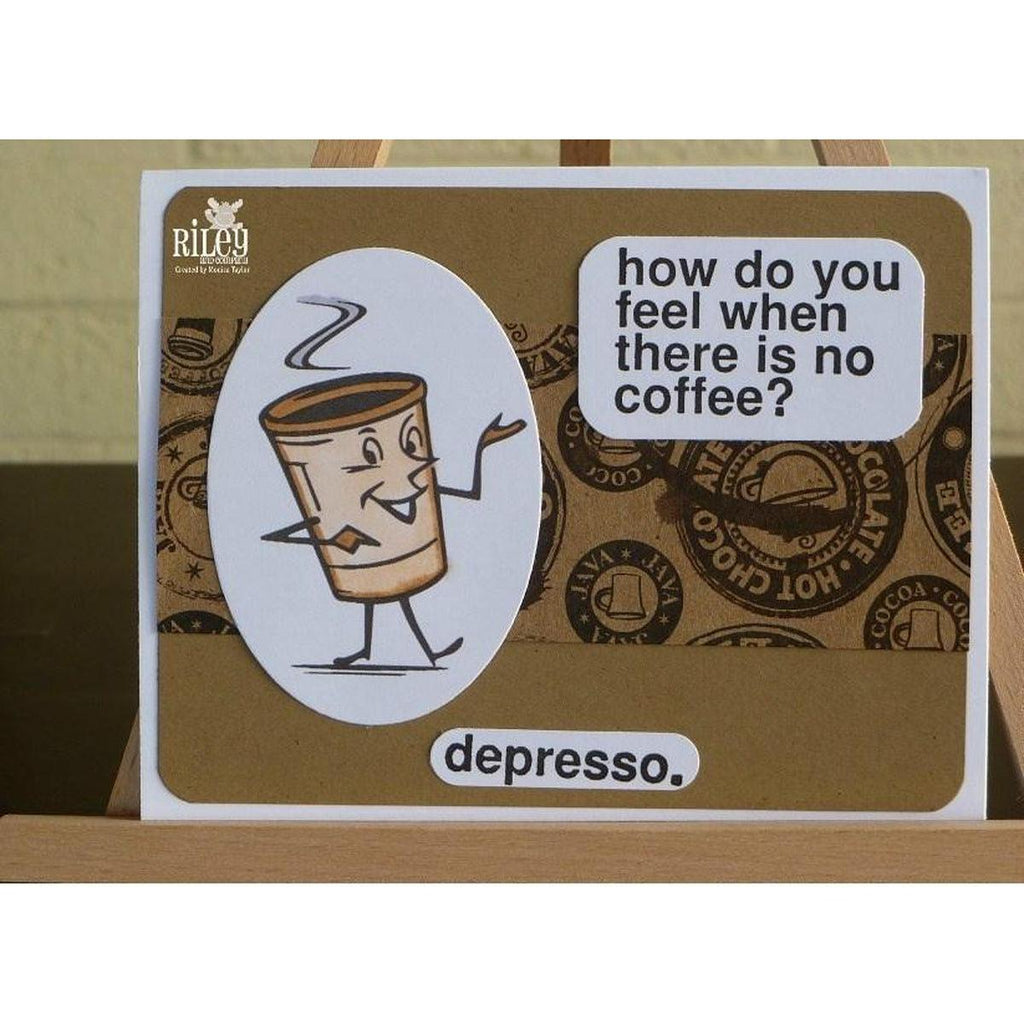 Depresso Cling Stamp by Riley & Co - Kat Scrappiness