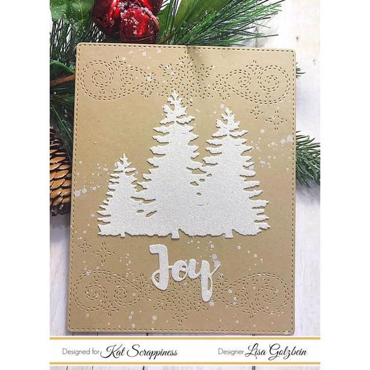 Stitched Snowflake Swirl Border Backdrop Die by Kat Scrappiness - Kat Scrappiness