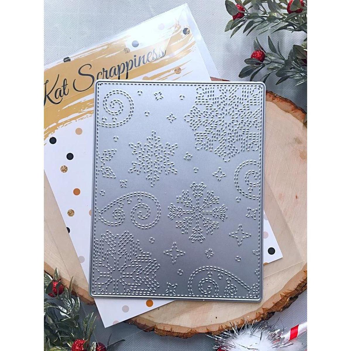 Stitched Winter Swirl Backdrop Die by Kat Scrappiness - Kat Scrappiness