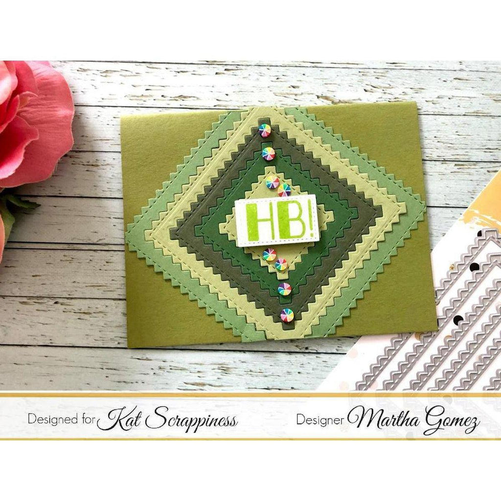 Zig Zag Square Dies by Kat Scrappiness - Kat Scrappiness