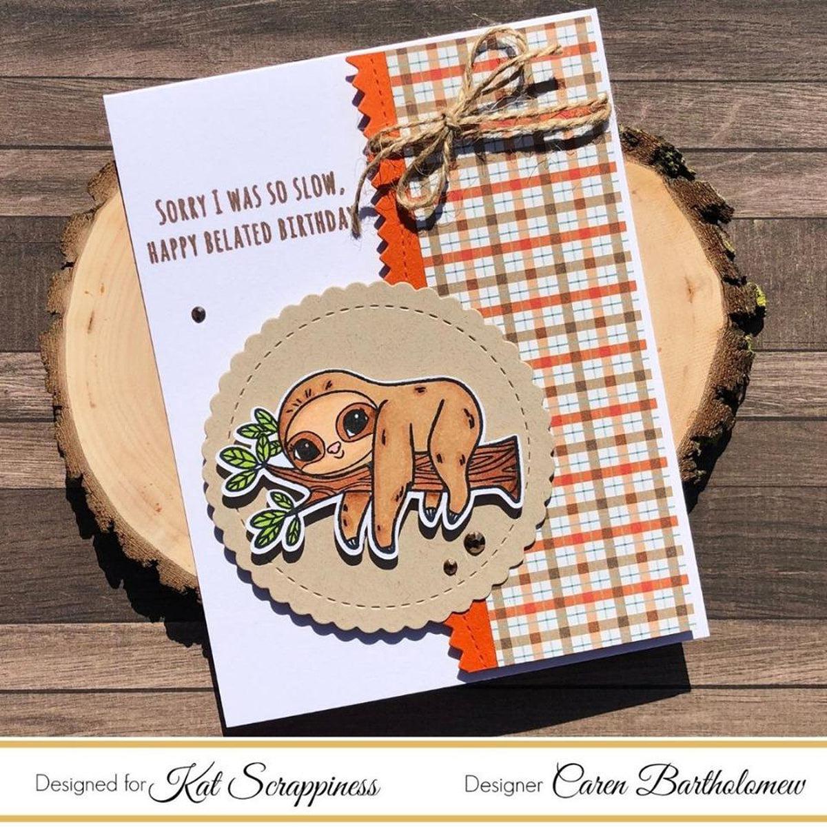 &quot;Stewart the Sloth&quot; Stamp Set by Kat Scrappiness - Kat Scrappiness