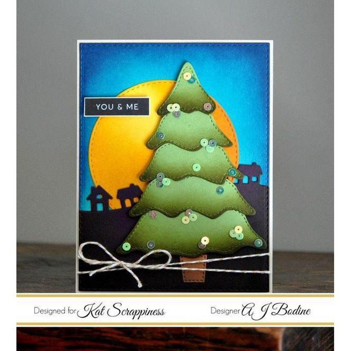 Stitched &amp; Layered Christmas Tree Die by Kat Scrappiness - Kat Scrappiness