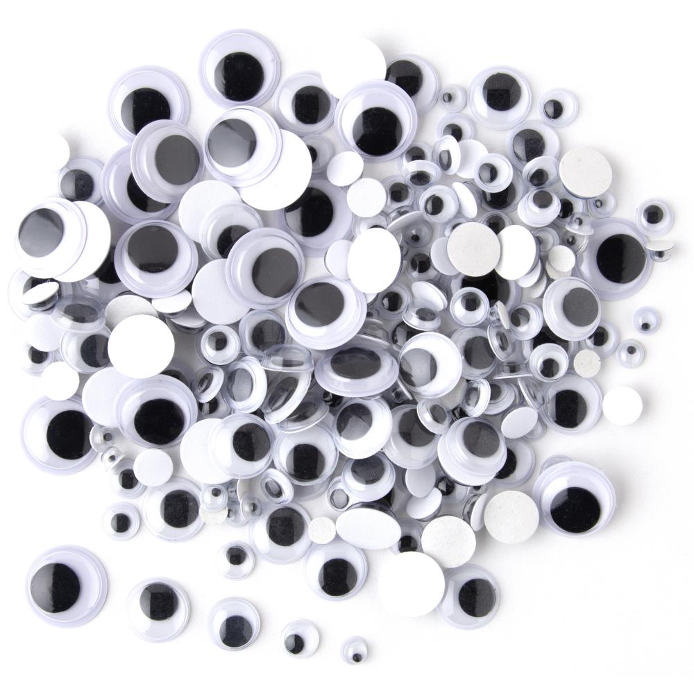 Paste-On Googly Eyes Assorted 5mm To 15mm 200/Pkg