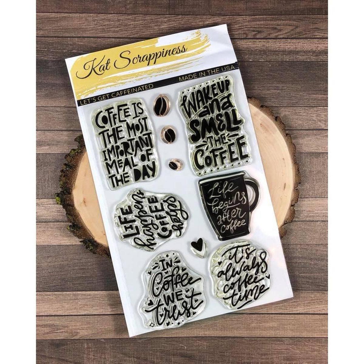 &quot;Let&#39;s Get Caffeinated&quot; Stamp Set by Kat Scrappiness - Kat Scrappiness