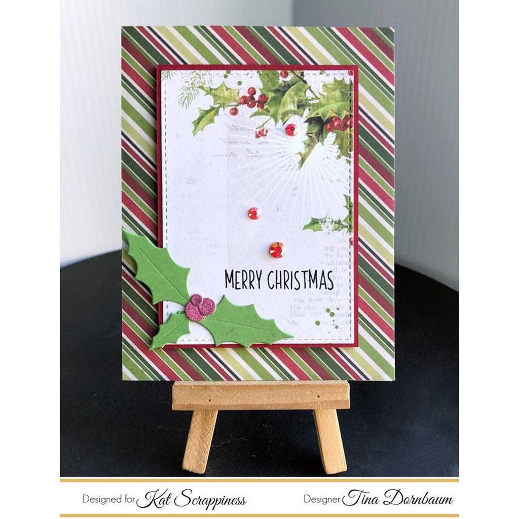 Holly Leaves & Berries Dies by Kat Scrappiness - Kat Scrappiness