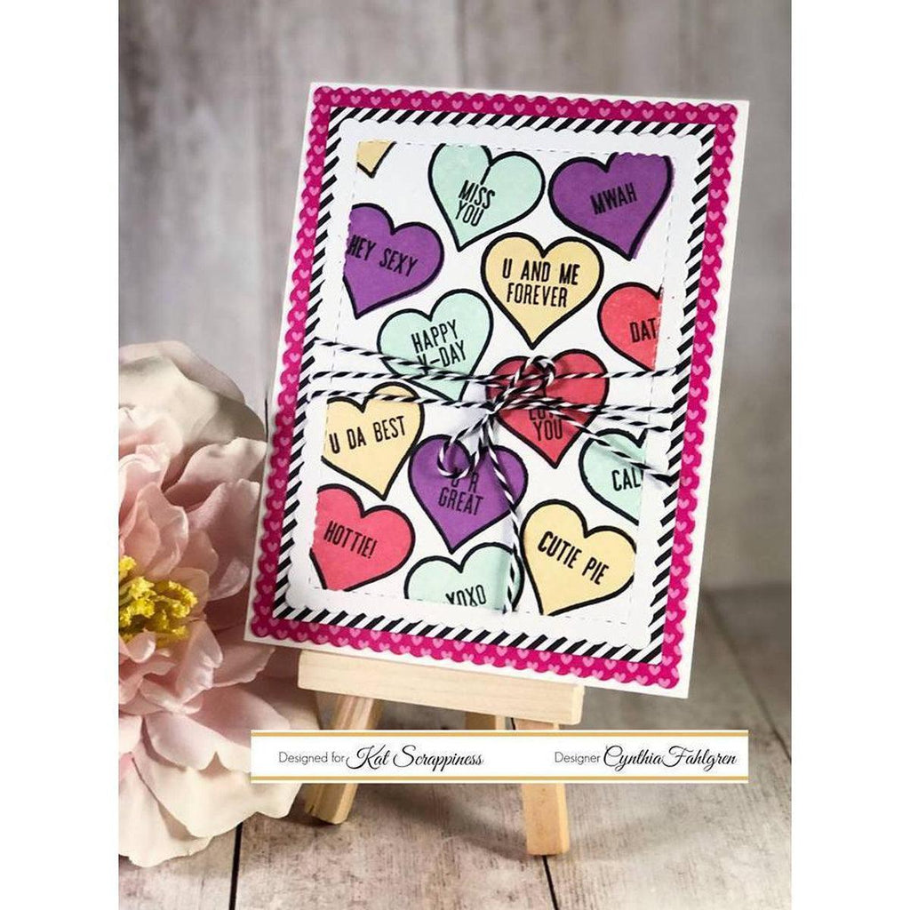 "Say It With Hearts" 4" x 4" Stamp & Die Bundle by Kat Scrappiness - Kat Scrappiness
