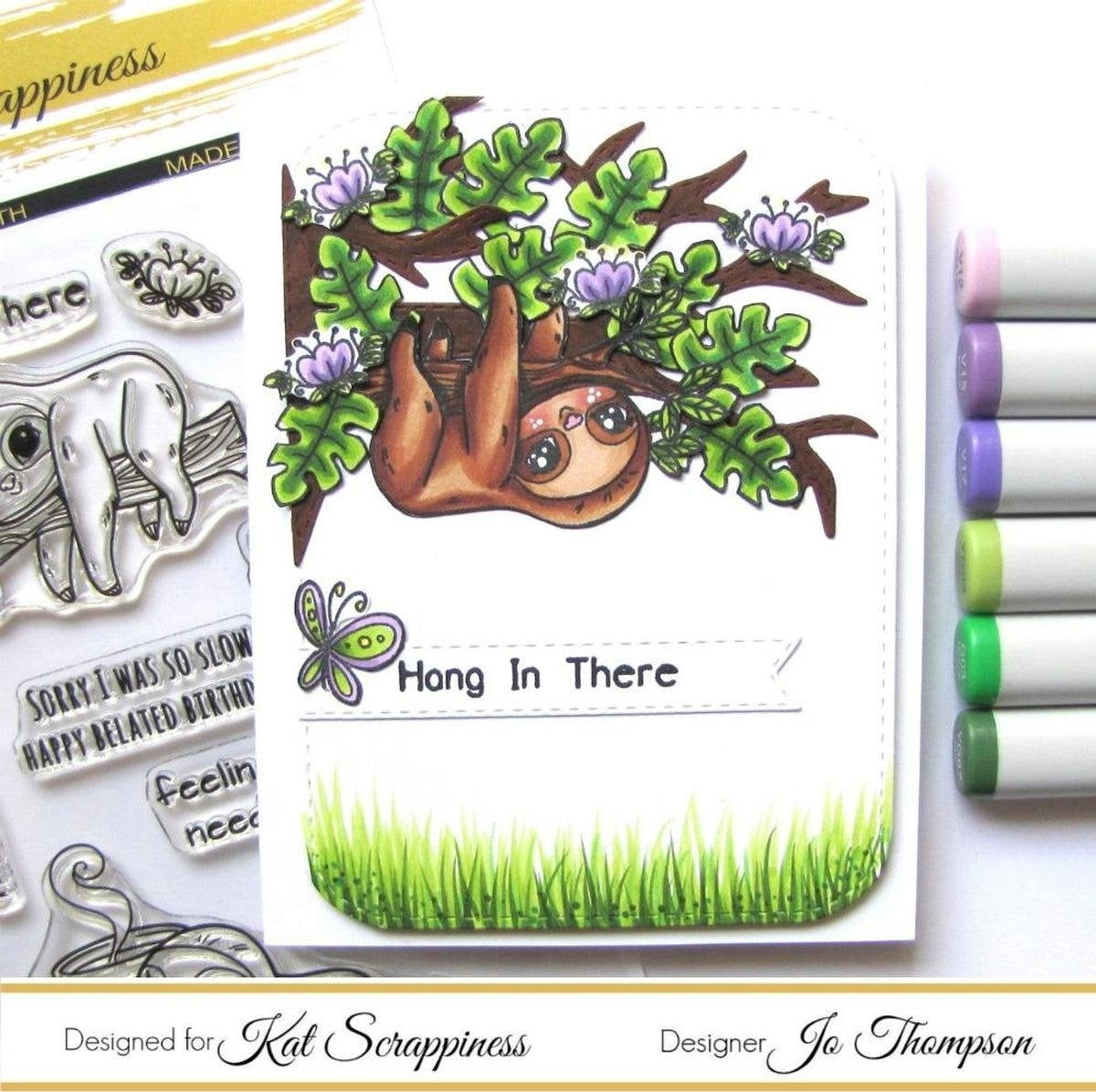 "Stewart the Sloth" Stamp Set by Kat Scrappiness - Kat Scrappiness