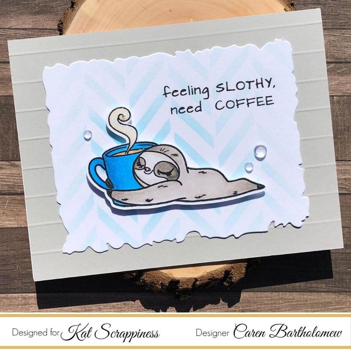 &quot;Stewart the Sloth&quot; Stamp Set by Kat Scrappiness - Kat Scrappiness