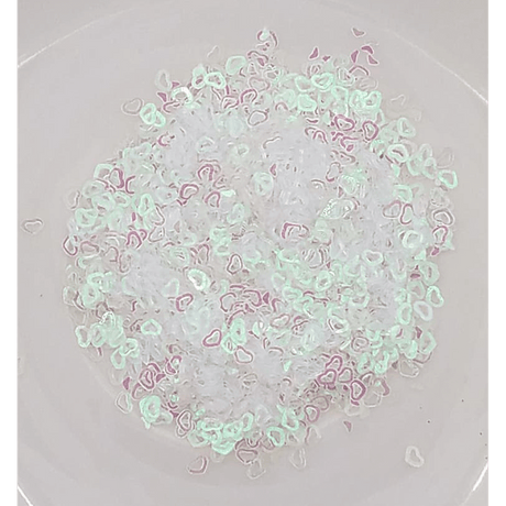 Clear AB Hollow Heart Confetti - Kat Scrappiness