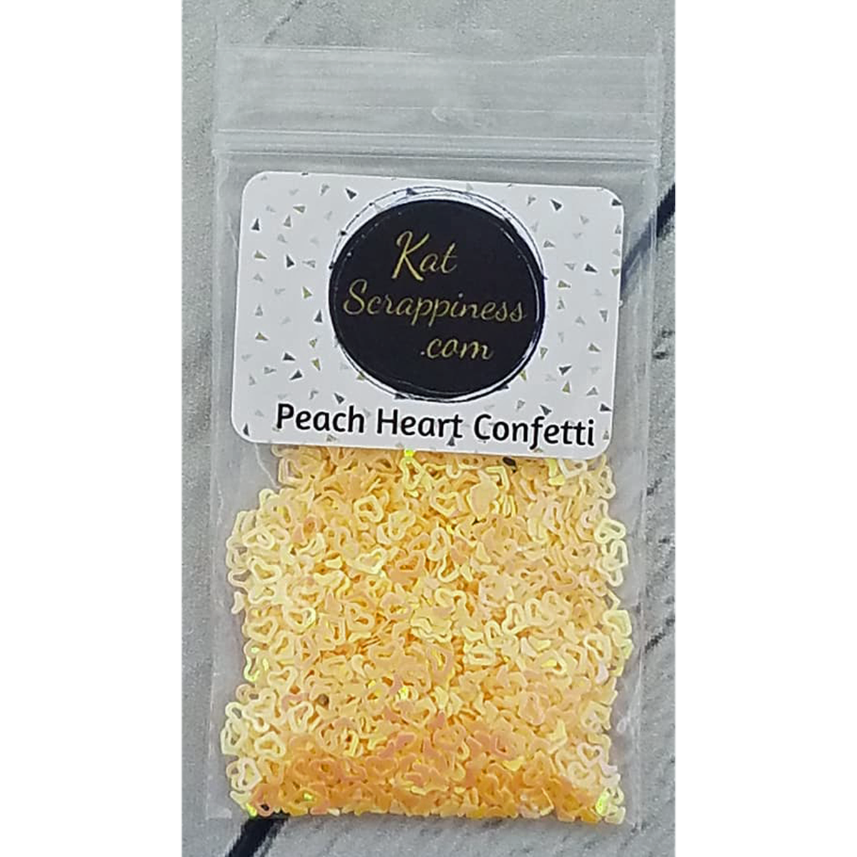 Peach (Hollow) Heart Confetti Sequins - Kat Scrappiness