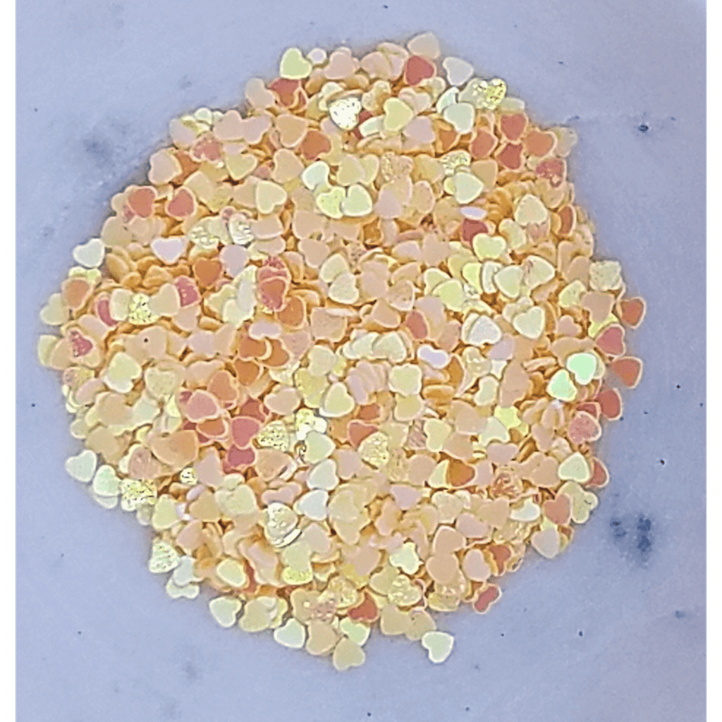 3mm Peach Solid Heart Sequins - Kat Scrappiness