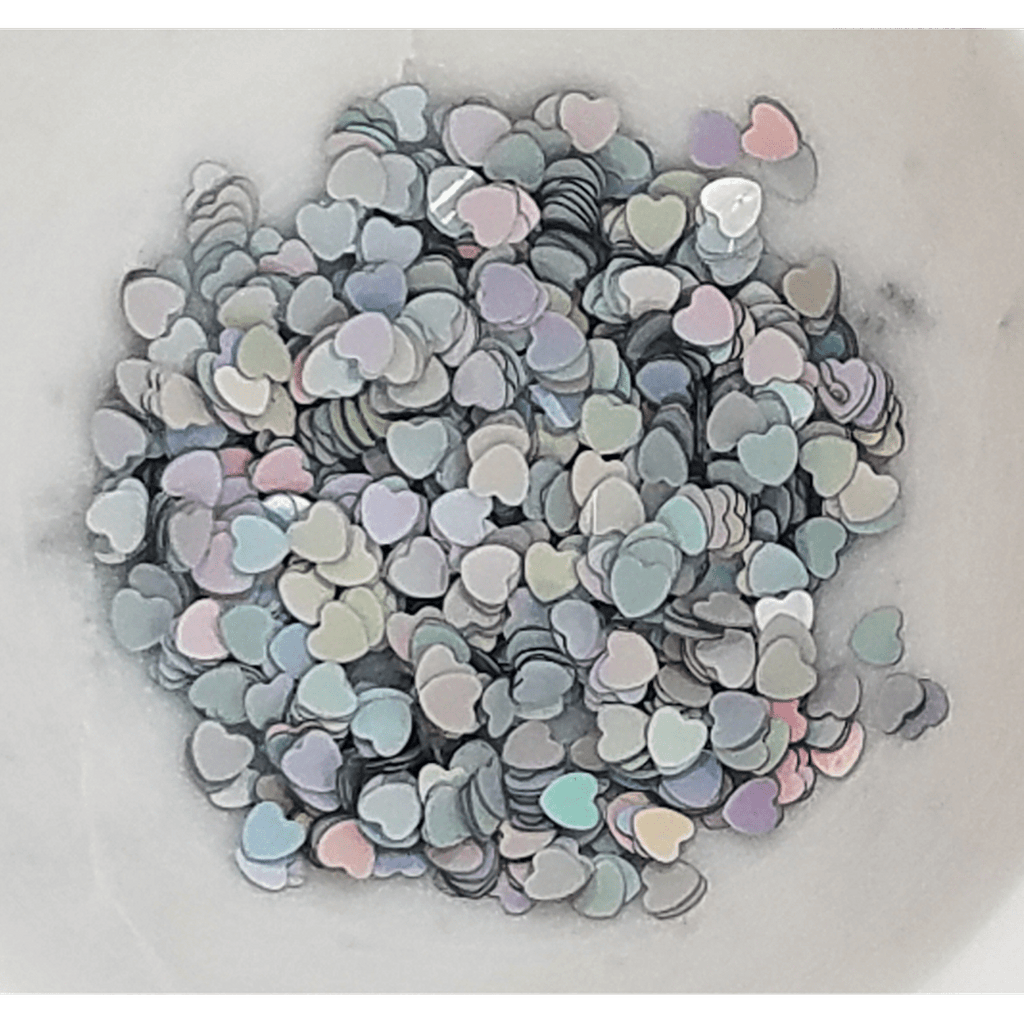 4mm Brilliant Silver Solid Heart Sequins - Kat Scrappiness