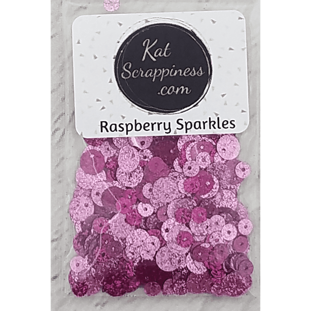 Raspberry Sparkles Sequin Mix - Glitter Sequins - Kat Scrappiness