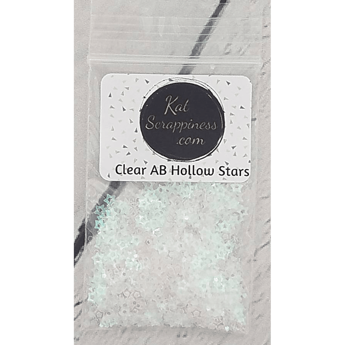 Clear AB Hollow Star Confetti Mix - Kat Scrappiness