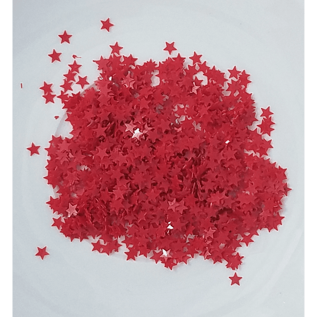 4mm Solid Red Solid Star Confetti - Kat Scrappiness