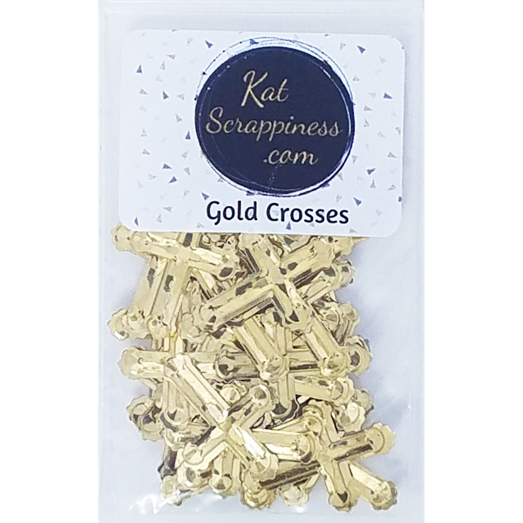 Gold Cross Sequins - Kat Scrappiness