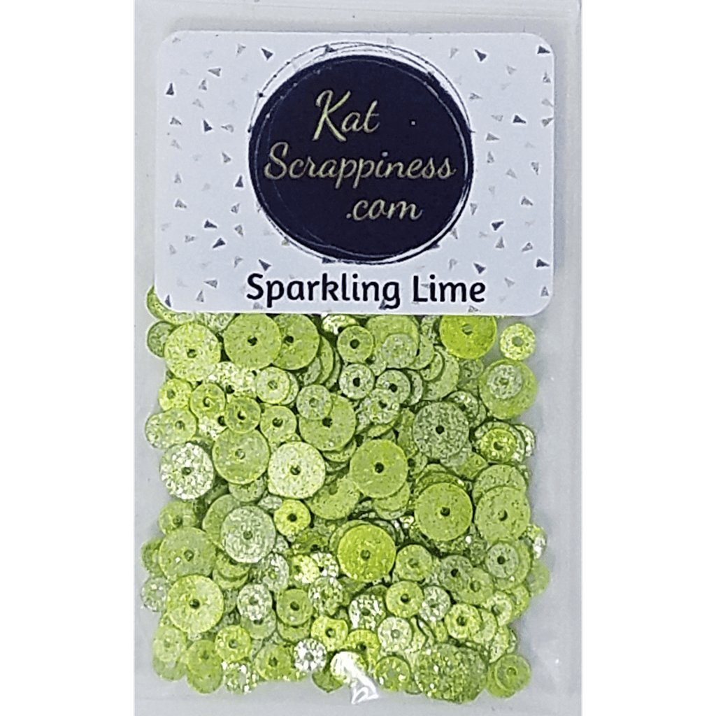 Sparkling Lime Sequin Mix - Glitter Sequins - Kat Scrappiness