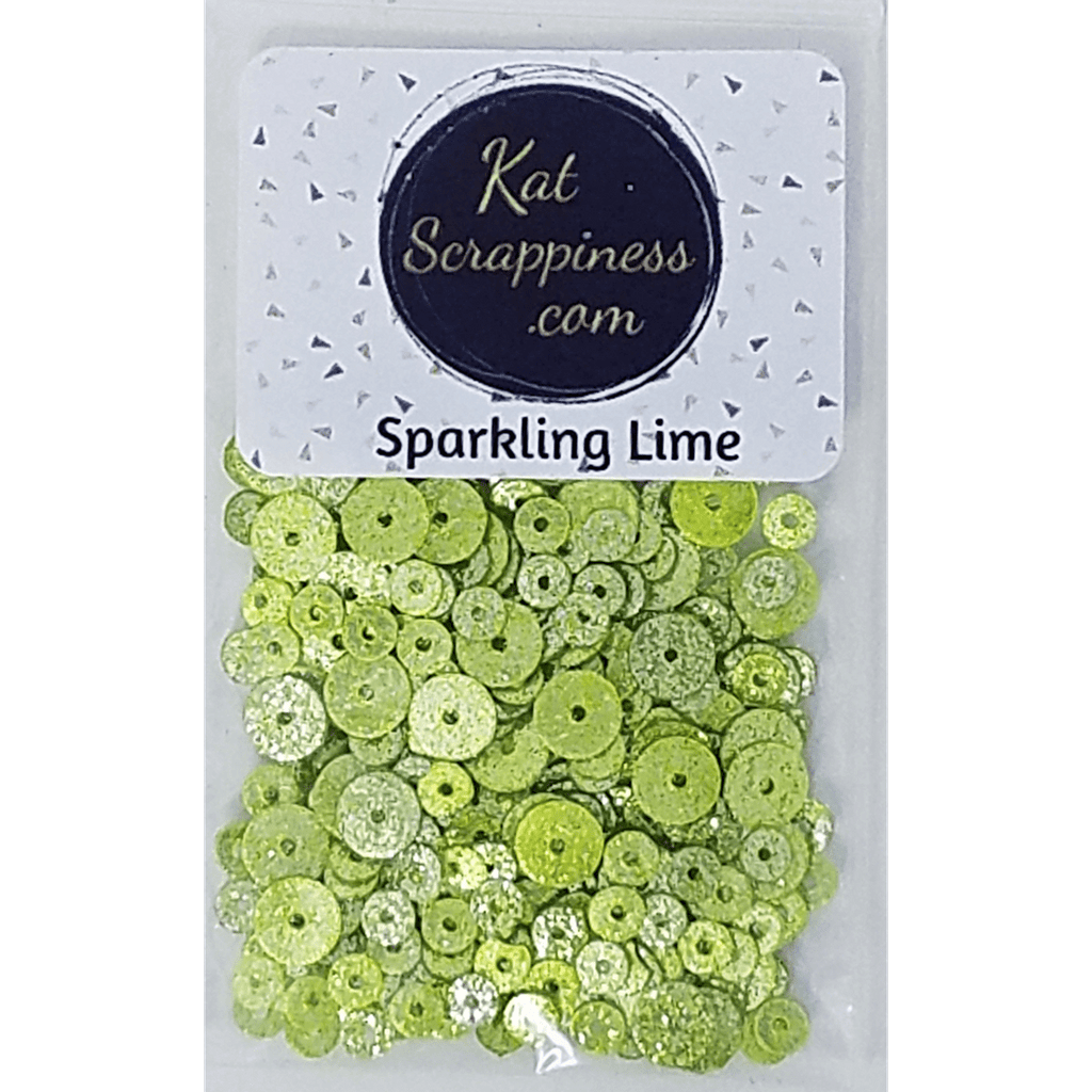 Sparkling Lime Sequin Mix - Glitter Sequins - Kat Scrappiness