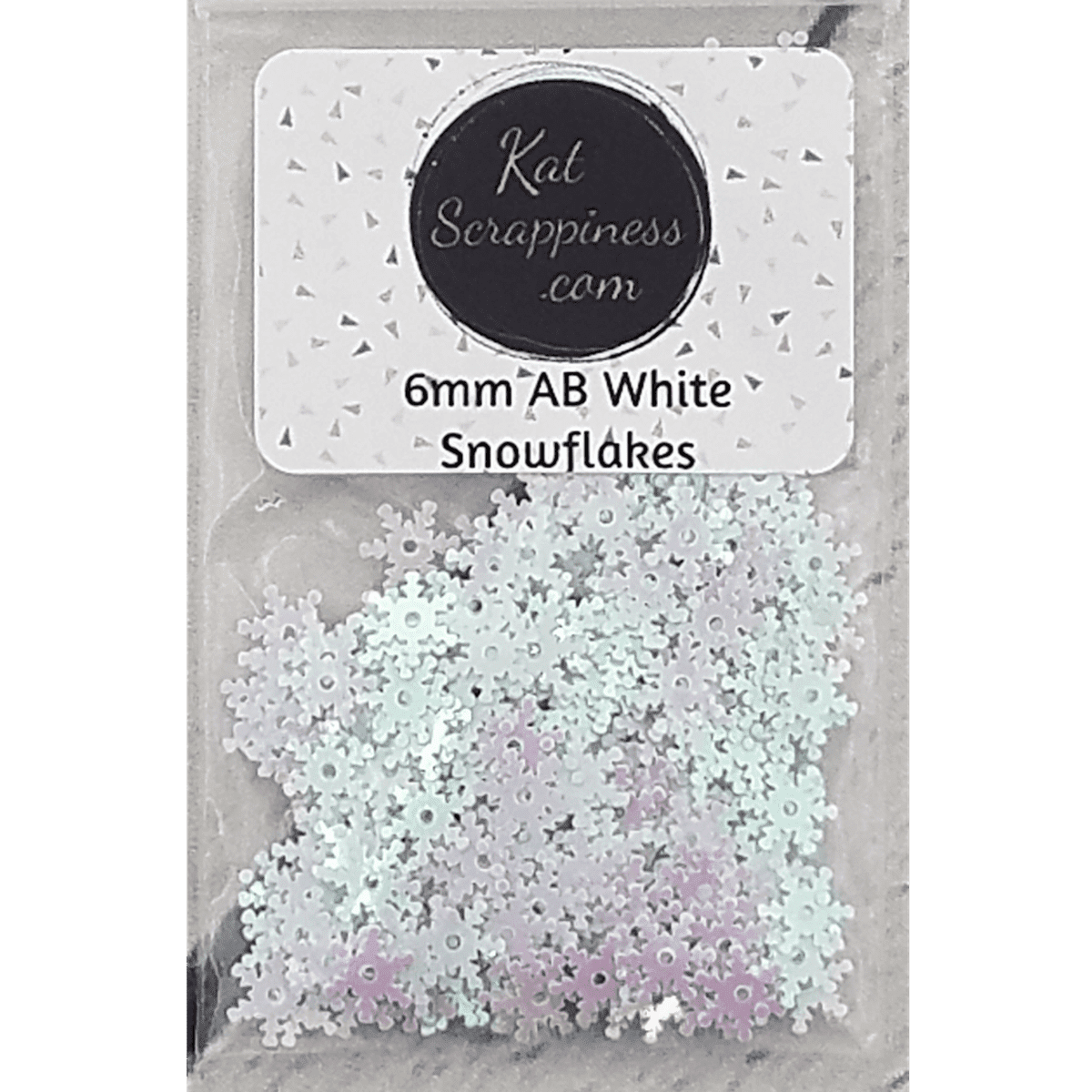 6mm White AB Snowflake Sequins
