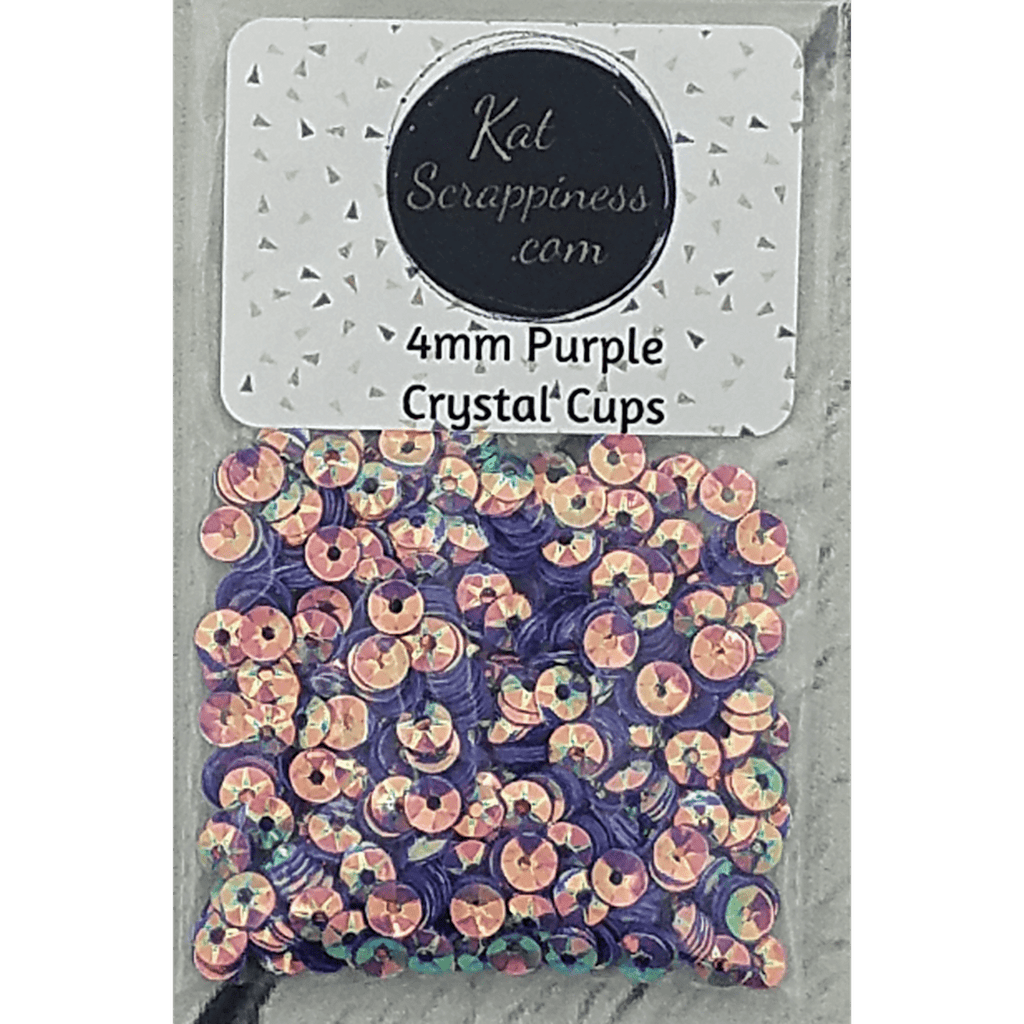 4mm Purple AB Crystal Cup Sequins - Kat Scrappiness