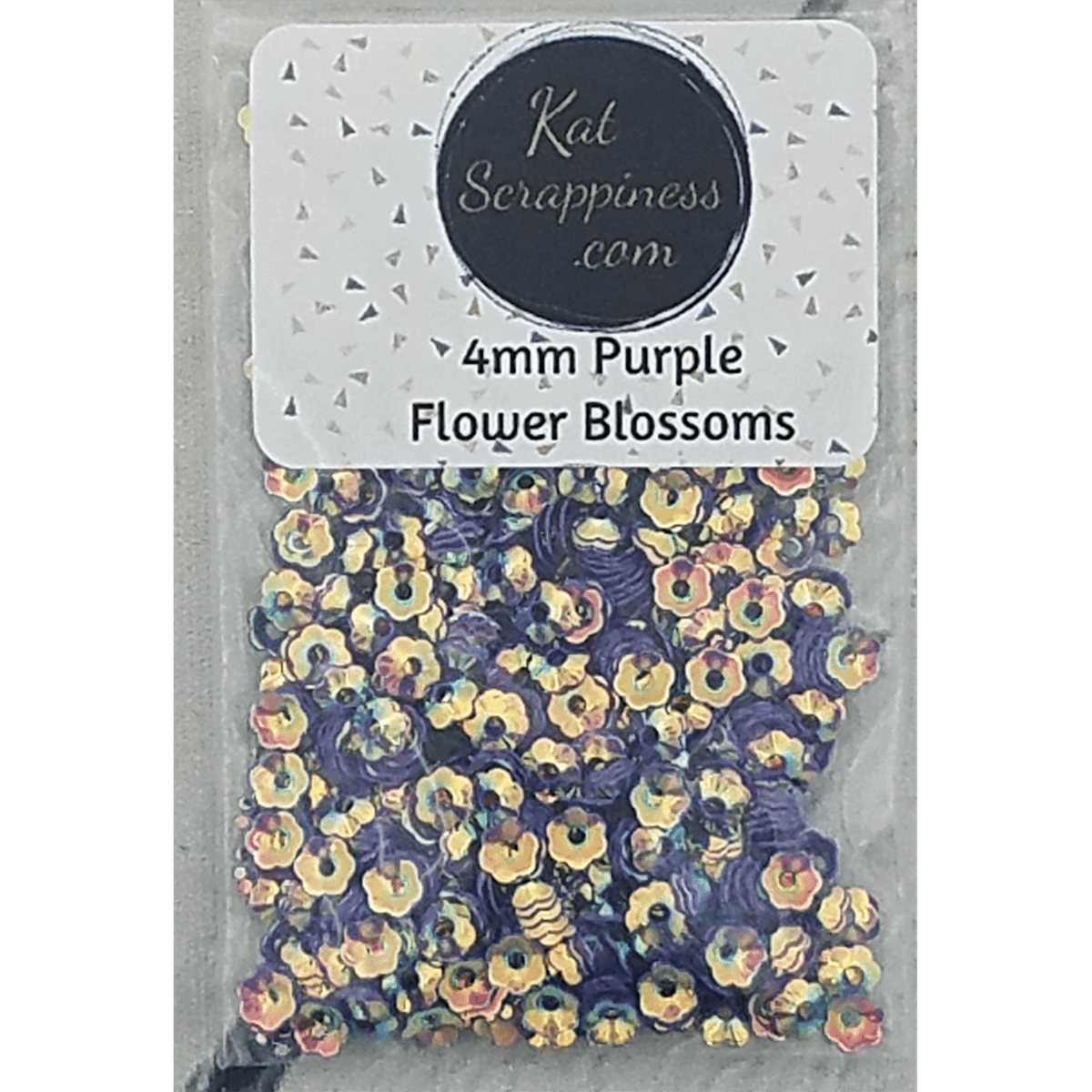 4mm Purple Flower Blossoms - Sequins - Kat Scrappiness