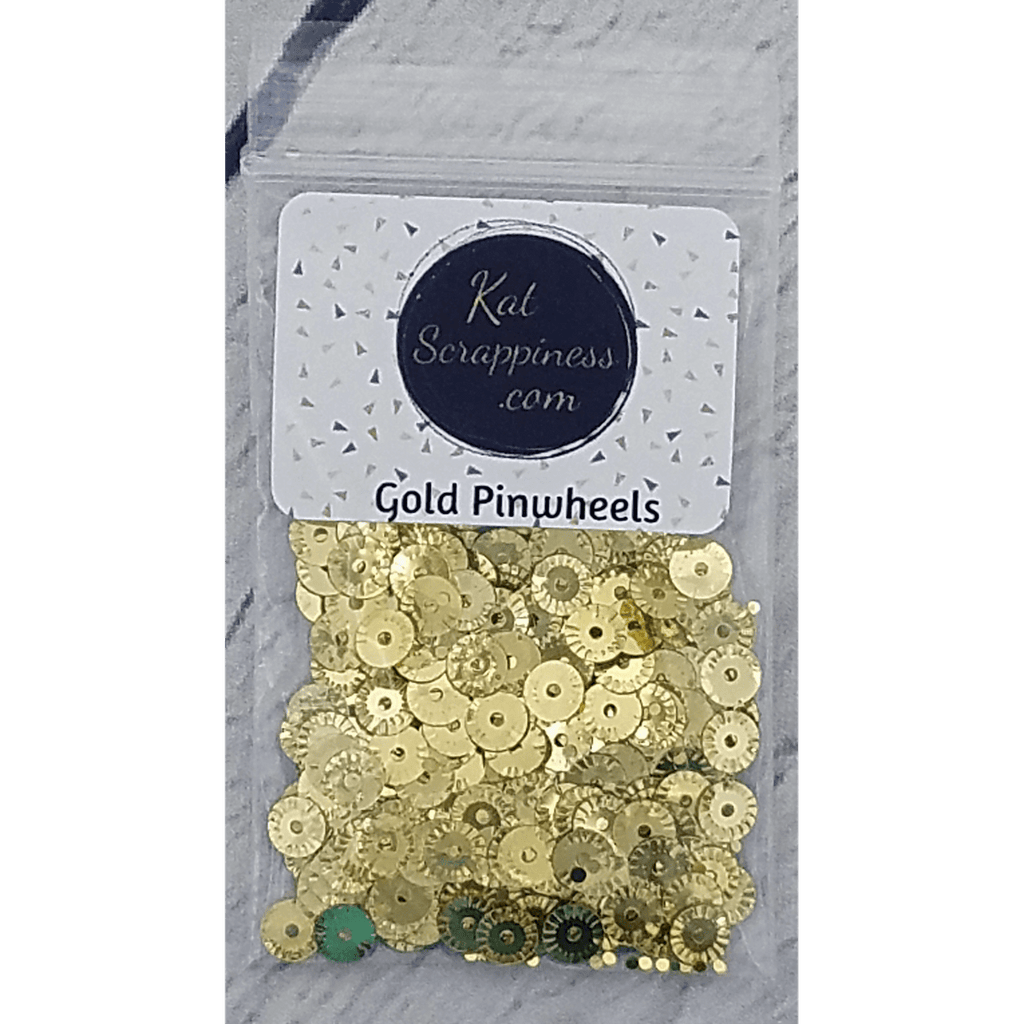 Gold Pinwheel Sequins - Kat Scrappiness