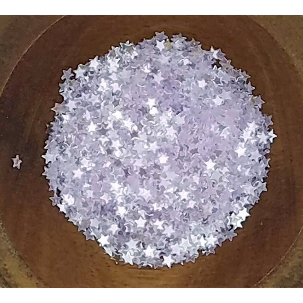 3mm Transparent Lilac Solid Stars - Sequins - Kat Scrappiness