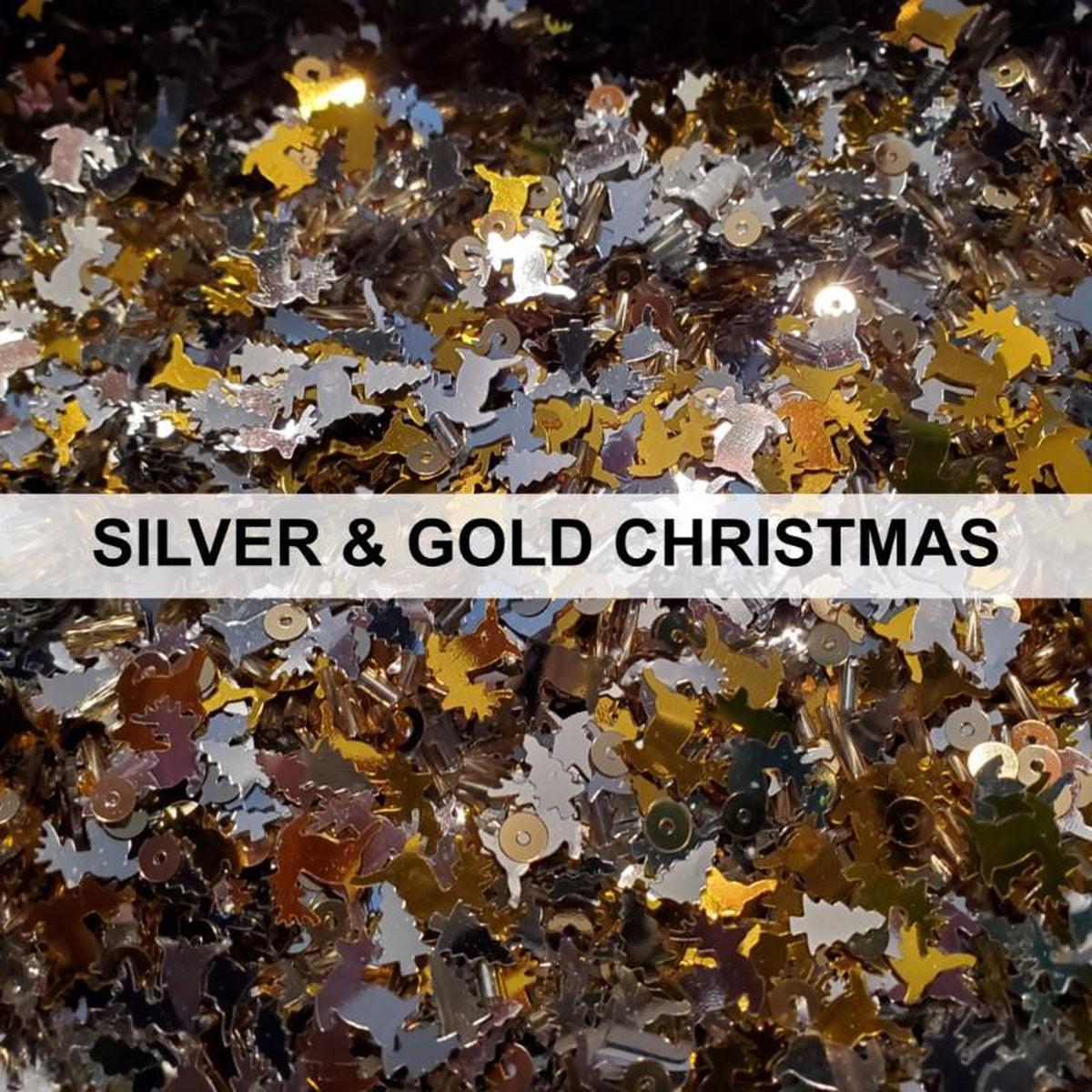 Silver &amp; Gold Christmas Sequin Mix by Kat Scrappiness - Kat Scrappiness