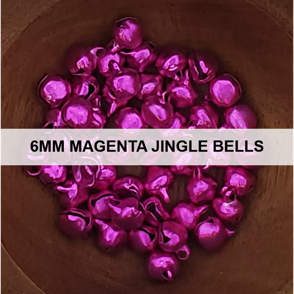 6mm Magenta Jingle Bells - Kat Scrappiness