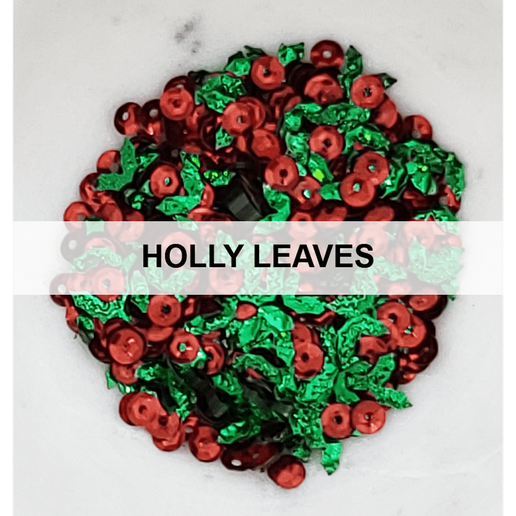 Holly Leaves Christmas Sequin Mix - Kat Scrappiness