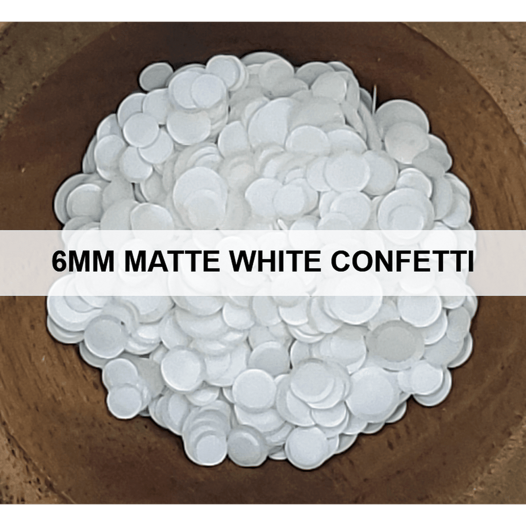 6mm Matte White Confetti Sequins - Kat Scrappiness