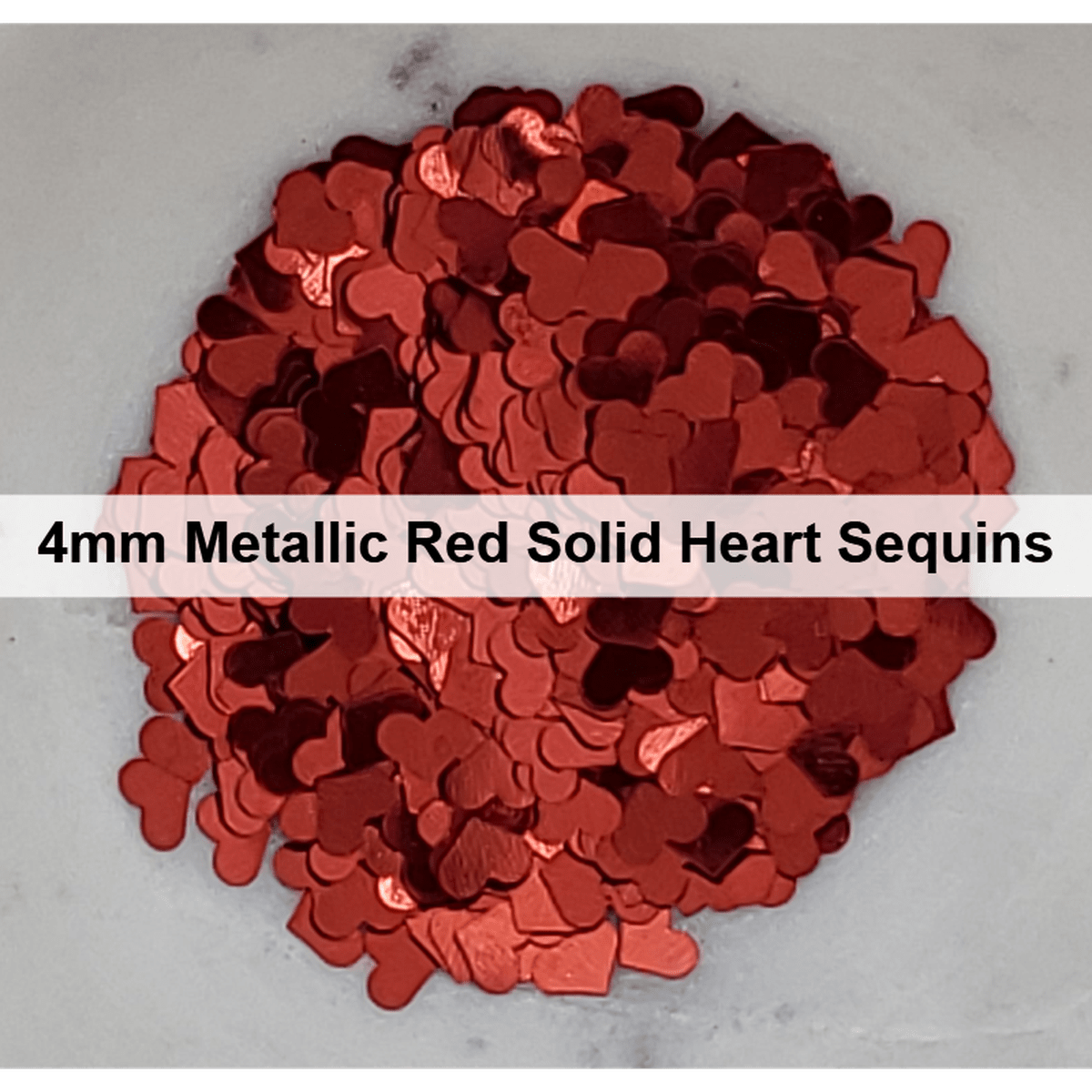 4mm Metallic Red Solid Heart Sequins - Kat Scrappiness