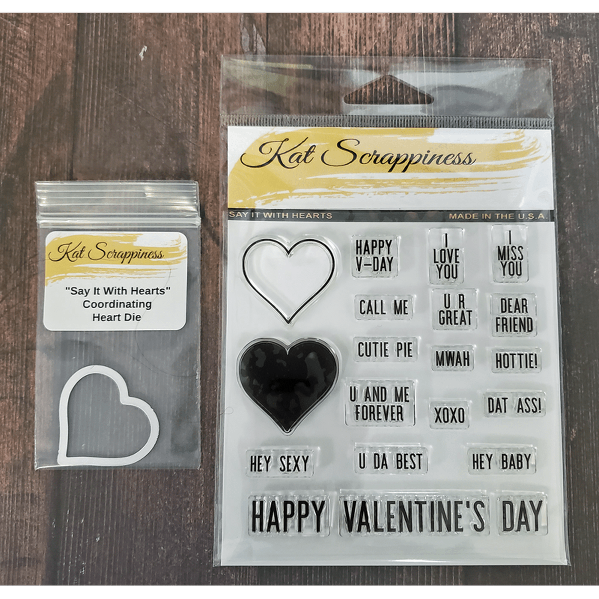Say It With Hearts 4 x 4 Stamp & Die Bundle - Kat Scrappiness