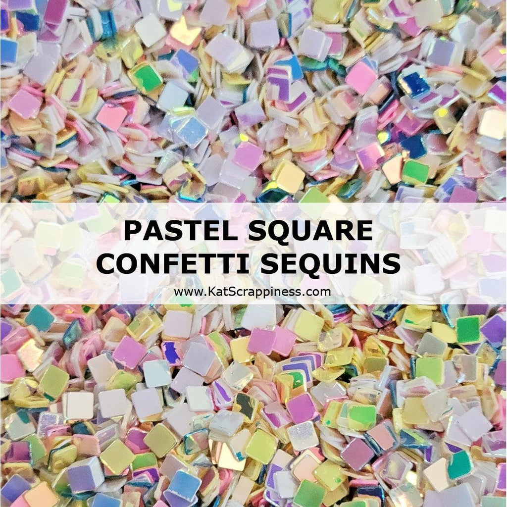 Pastel Square Confetti Sequins