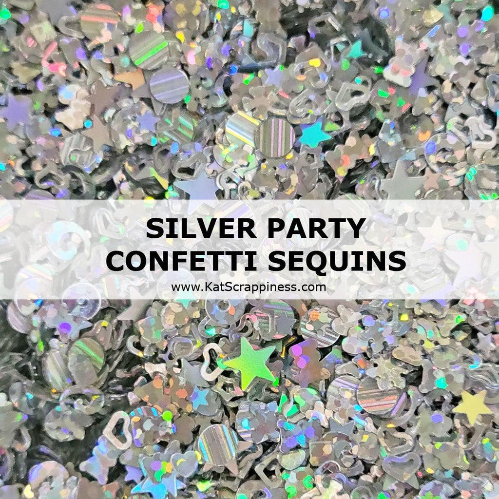 Silver Party Confetti Sequins