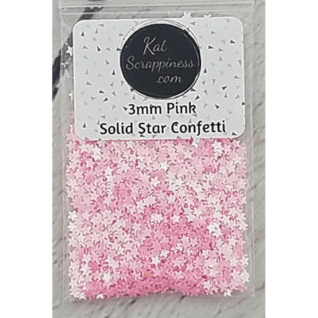 3mm Pink Solid Star Sequins - Kat Scrappiness