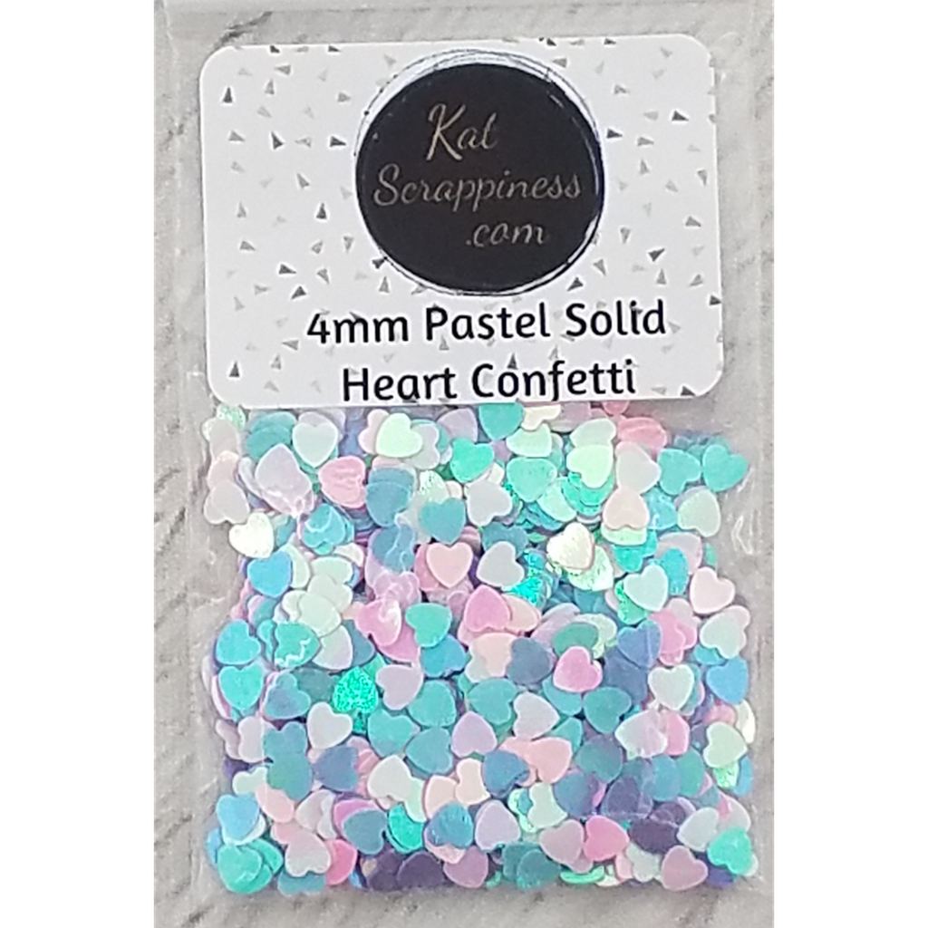 4mm Pastel Solid Heart Confetti Sequins - Kat Scrappiness