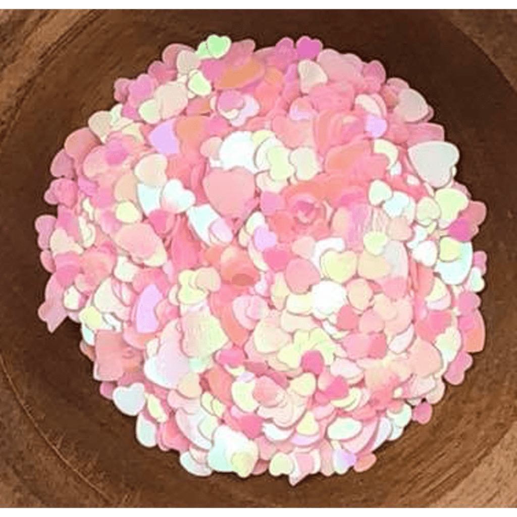 Pink Solid Hearts Sequin Mix - Kat Scrappiness