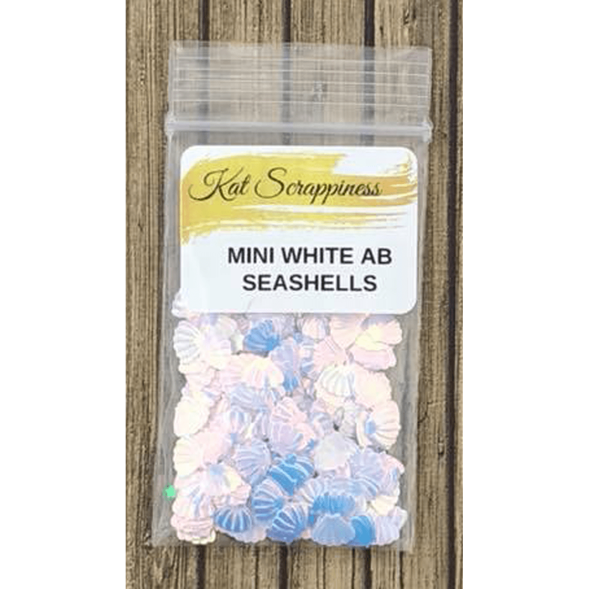 Mini White AB Seashell Sequins by Kat Scrappiness - Kat Scrappiness