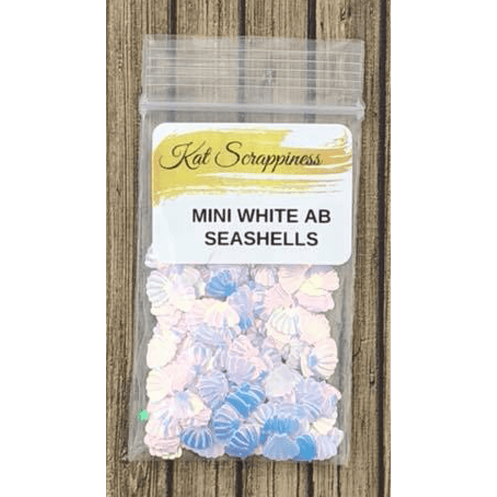 Mini White AB Seashell Sequins by Kat Scrappiness - Kat Scrappiness