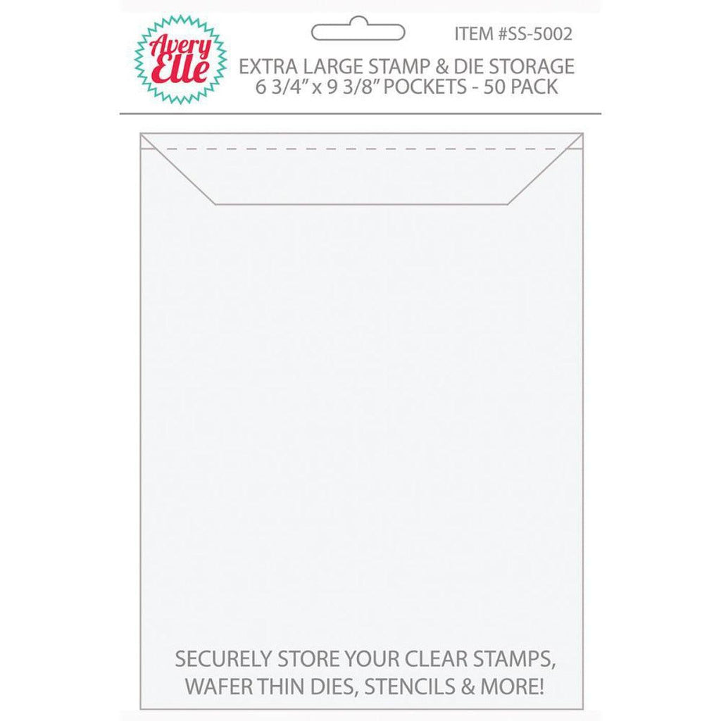 Avery Elle Stamp & Die Storage Pockets 50/Pkg - Extra Large 6.75"X9.25" - Kat Scrappiness