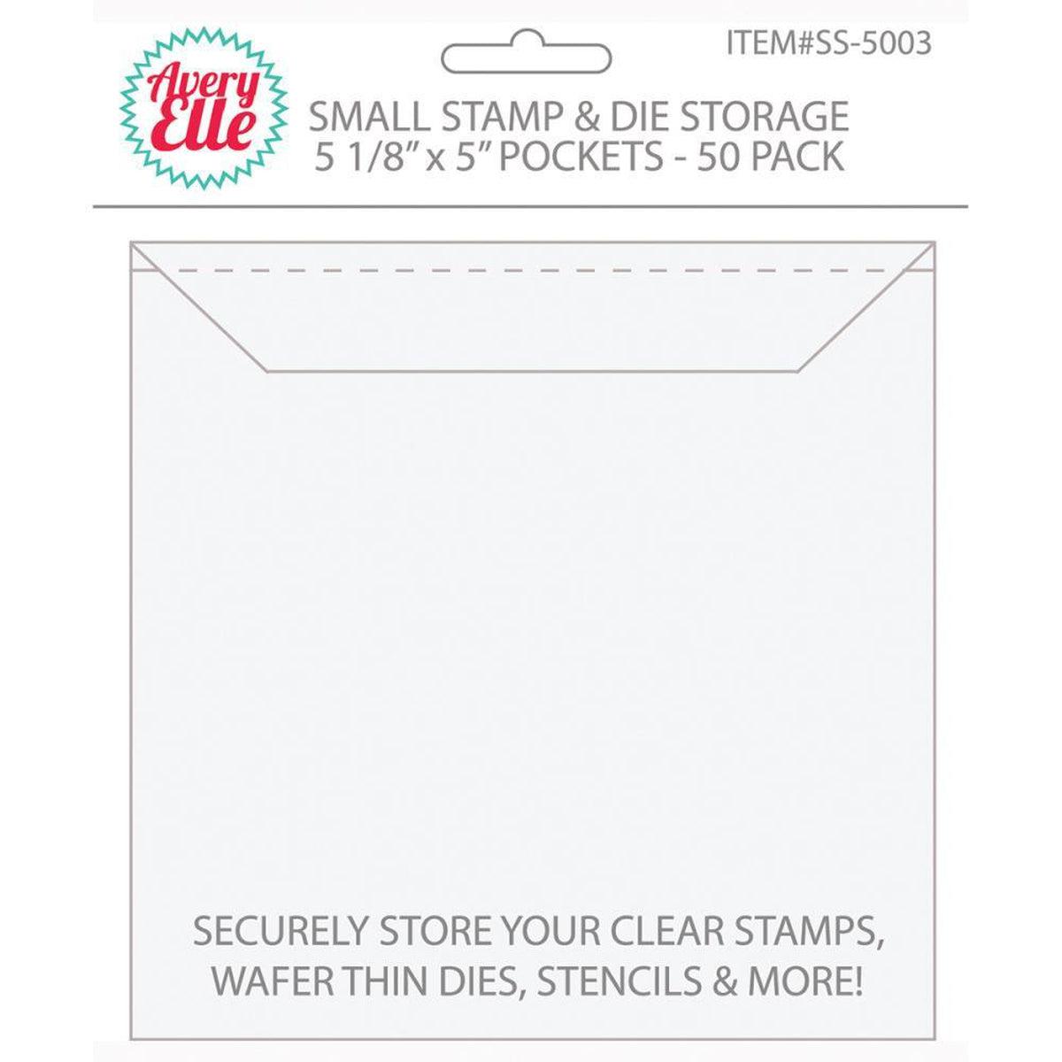 Avery Elle Stamp &amp; Die Storage Pockets 50/Pkg - Small 5&quot;X5&quot; - Kat Scrappiness