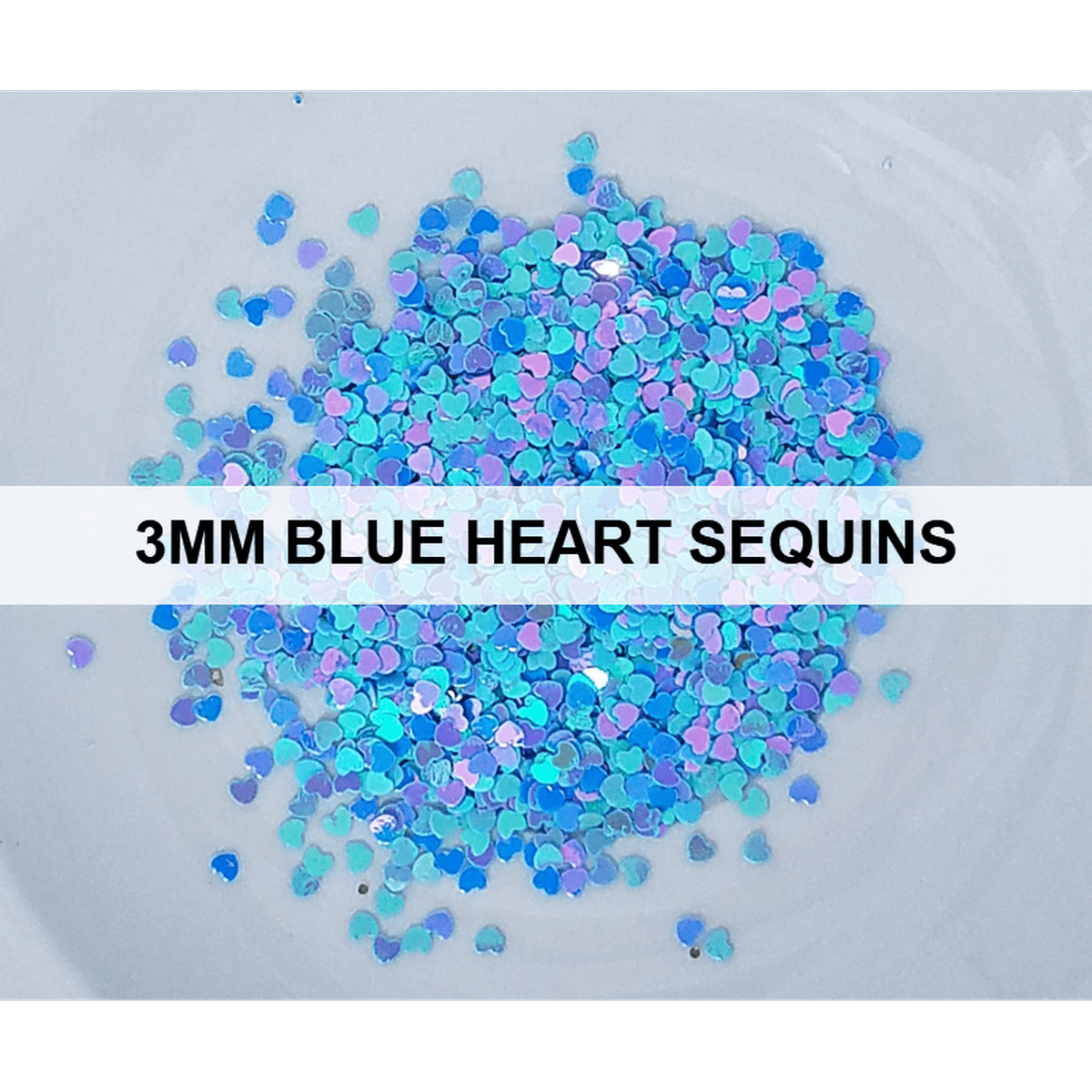 3mm Blue Heart Sequins - Kat Scrappiness