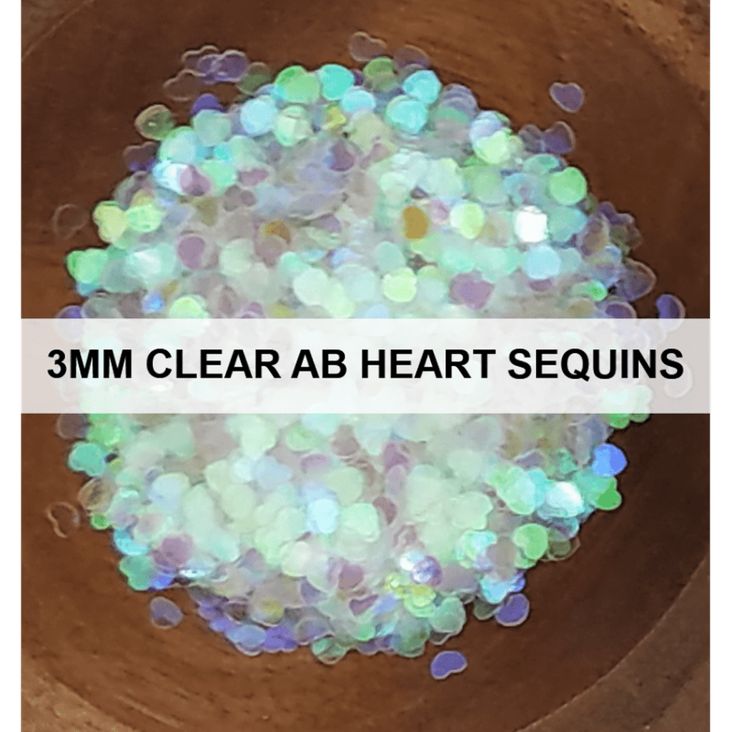 3mm Clear AB Heart Sequins