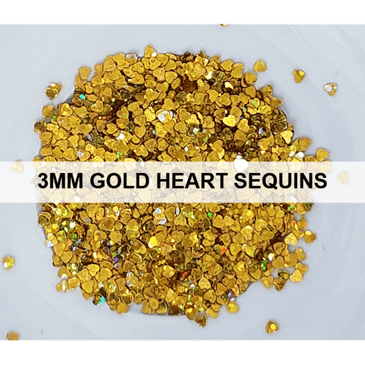 3mm Gold Heart Sequins - Kat Scrappiness