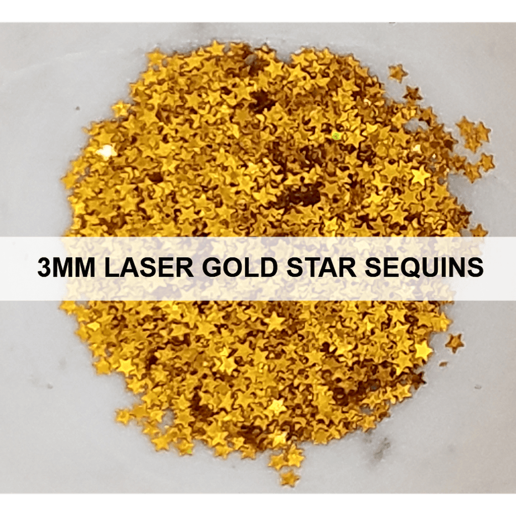 3mm Laser Gold Star Sequins